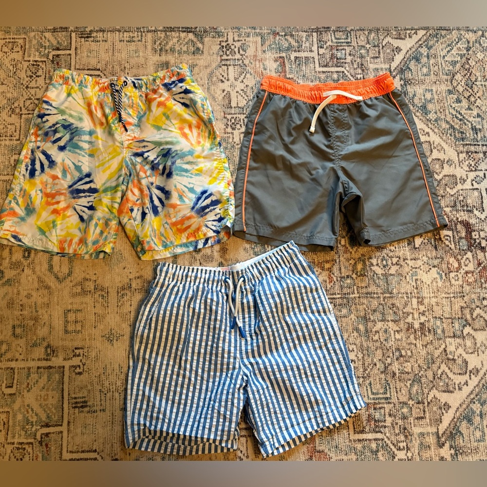 Cat & Jack swim trunk bundle, boys L (10/12)